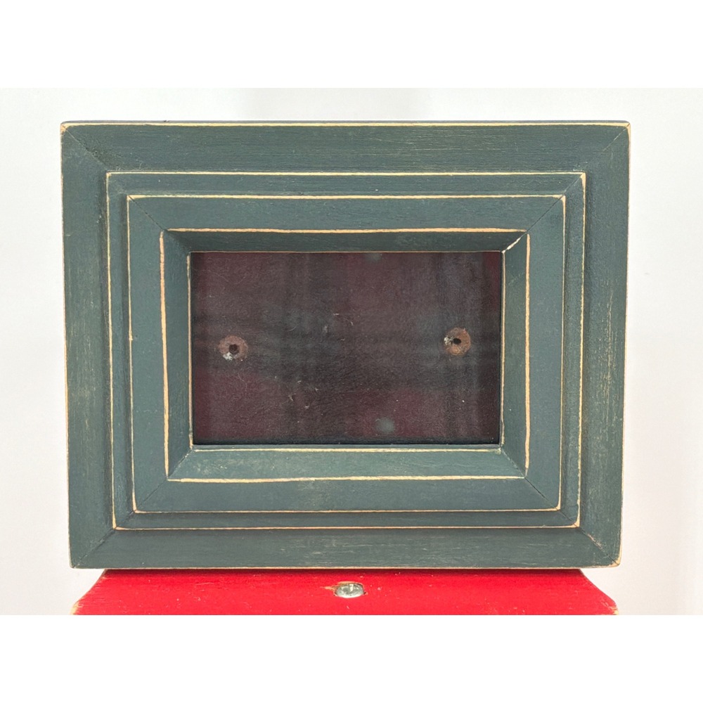 Burnes of Boston Rare Woods Green Distressed Wood Picture Frame 2.5x3.5 2001